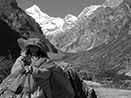 Climbing 8km straight up Neelkanth Mountain seen in background-Himalayas-above Badrinath 2010