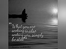 Be Still - And Know